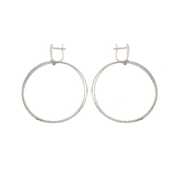 Висящи обеци от бяло злато 14к-250827