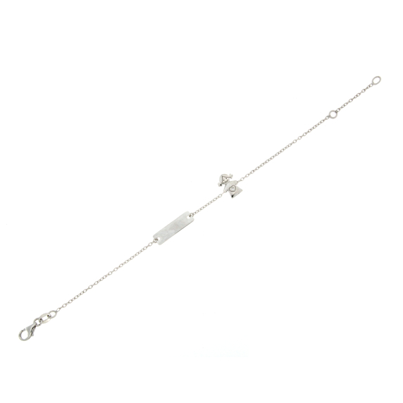 Златна детска гривна с момиченце и плочка-231872