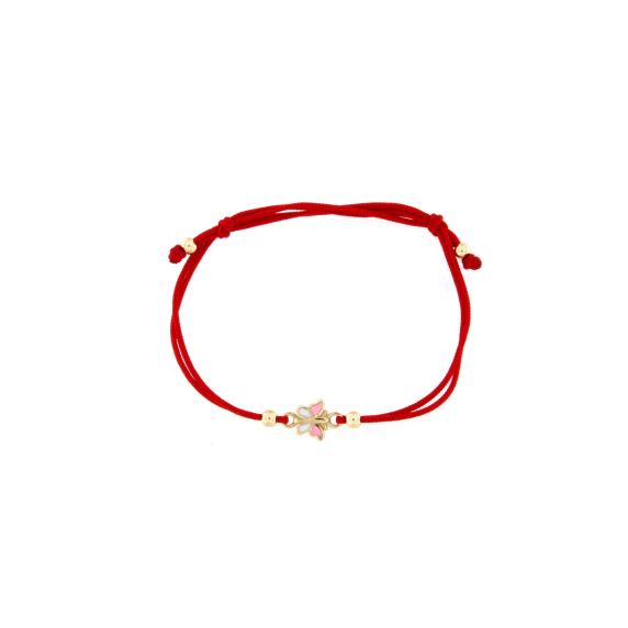 Детска гривна с червен конец и пеперудка-253175