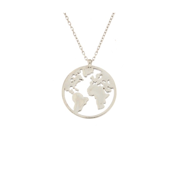 Дамско сребърно колие свят-217654