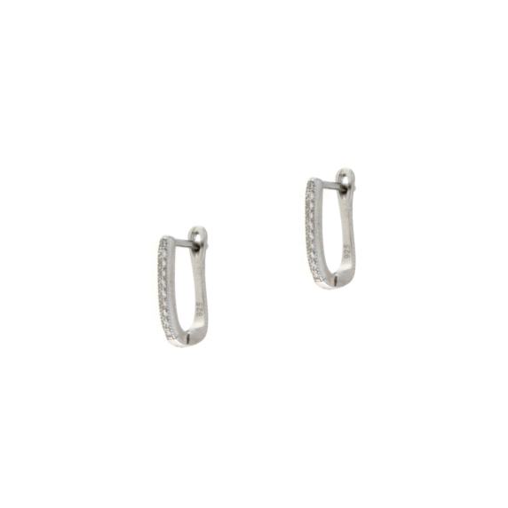 Сребърни обеци с камъчета циркони-253352
