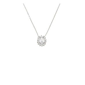 Сребърно колие с камъни циркони-253474
