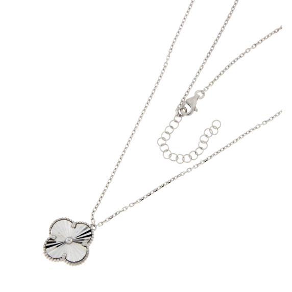 Сребърно колие детелинка-253519
