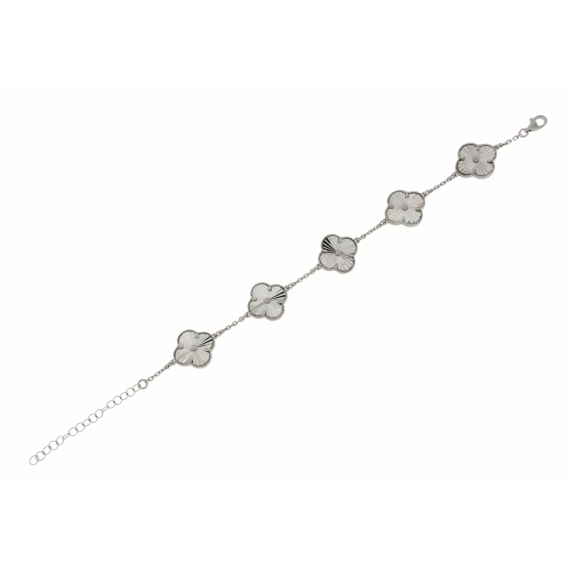 Сребърна гривна детелинка-253520