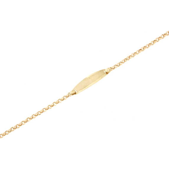 Златна детска гривна с плочка-247444