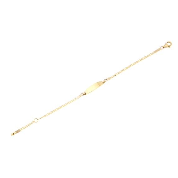 Златна детска гривна с плочка-247450