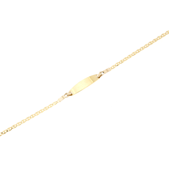 Златна детска гривна с плочка-247450