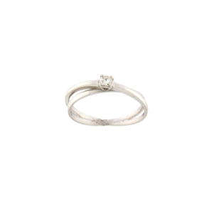 Пръстен бяло злато с диамант 0.10 ct