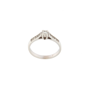 Пръстен бяло злато с диаманти 0.18 ct