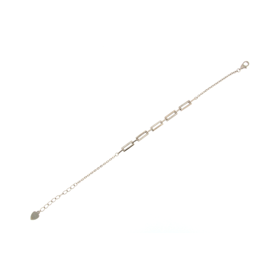 Дамска сребърна гривна с циркони-212654