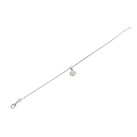 Сребърна гривна със сърце-253047