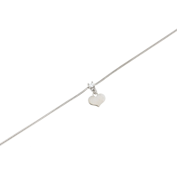 Сребърна гривна със сърце-253047