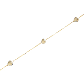 Златна гривна сърца-252447