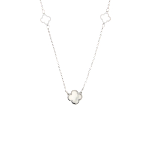 Златно колие детелинка със седеф-251330