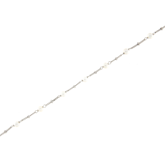 Гривна с перли от бяло злато-252439