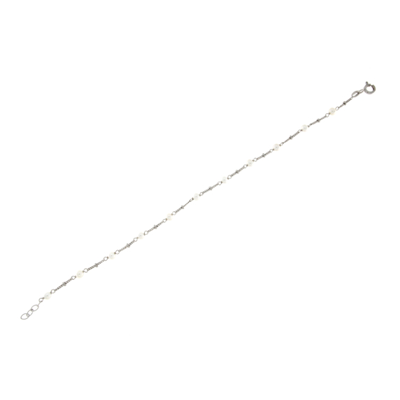 Гривна с перли от бяло злато-252439