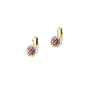 Златни обици с аметист-248552