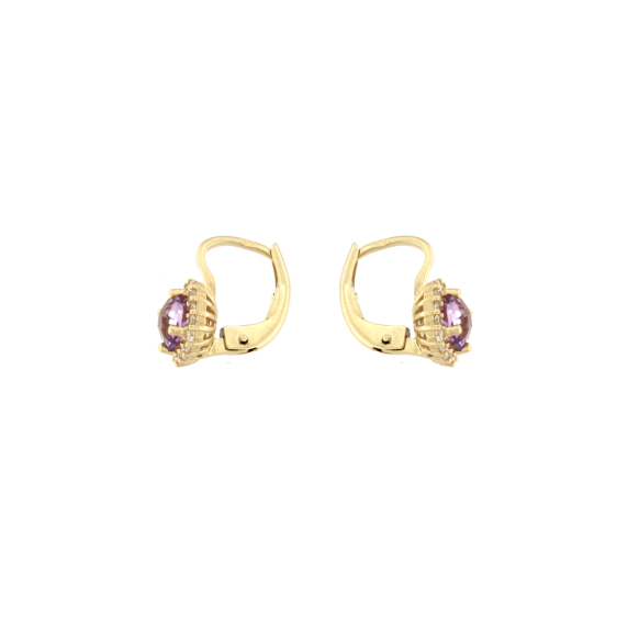 Златни обици с аметист-248552