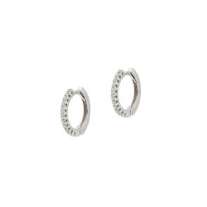 Златни обеци халки с диаманти 0.11ct