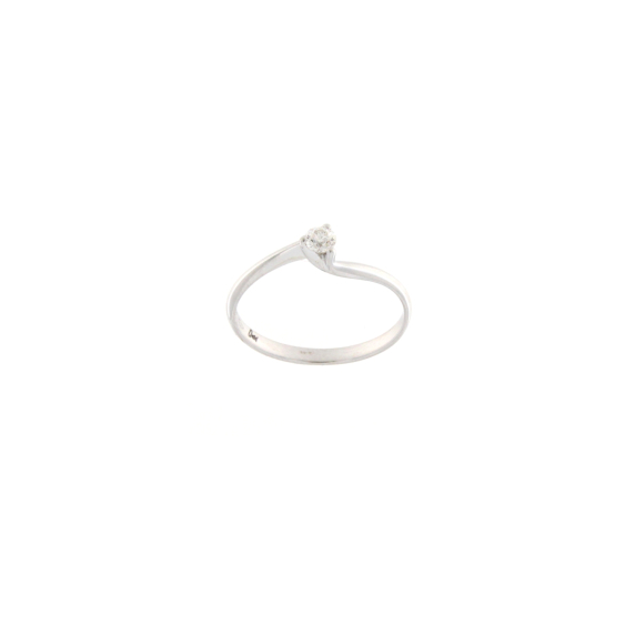 Годежен пръстен с диамант 0.12ct - бяло злато 18к