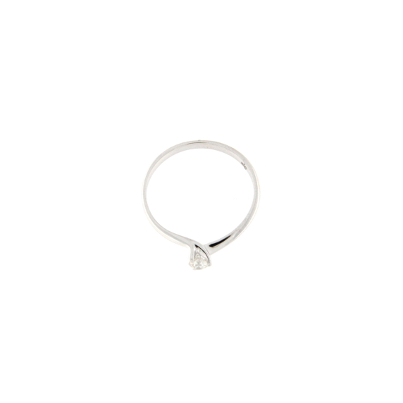 Годежен пръстен с диамант 0.12ct - бяло злато 18к