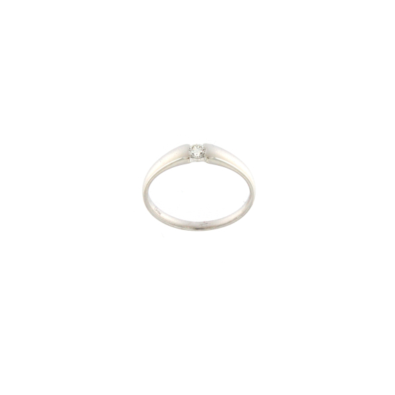 Годежен пръстен с диамант 0.10ct - бяло злато 18к
