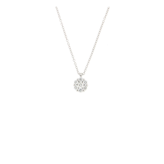 Златно колие цвете с диаманти 0.23ct