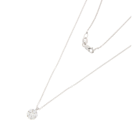 Златно колие цвете с диаманти 0.23ct