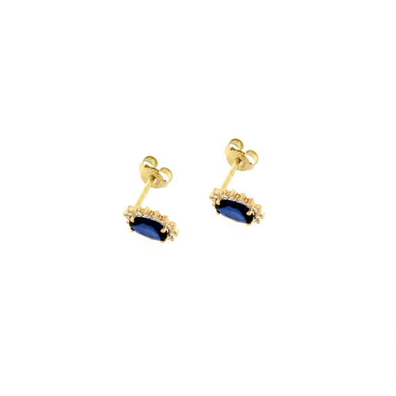 Обеци от жълто злато с диаманти и сапфири 1.73ct.