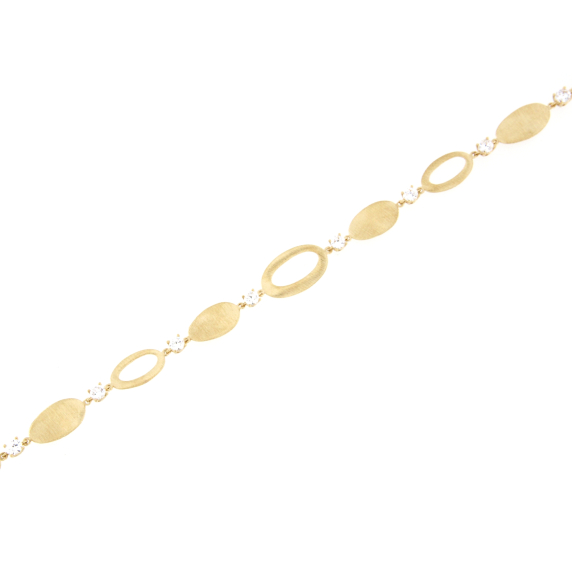 Елегантна златна гривна с камъни циркони-249221