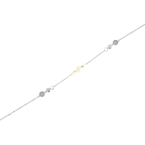 Гривна от бяло злато с перли-253224