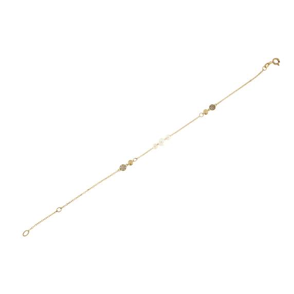 Златна гривна с перли-253230