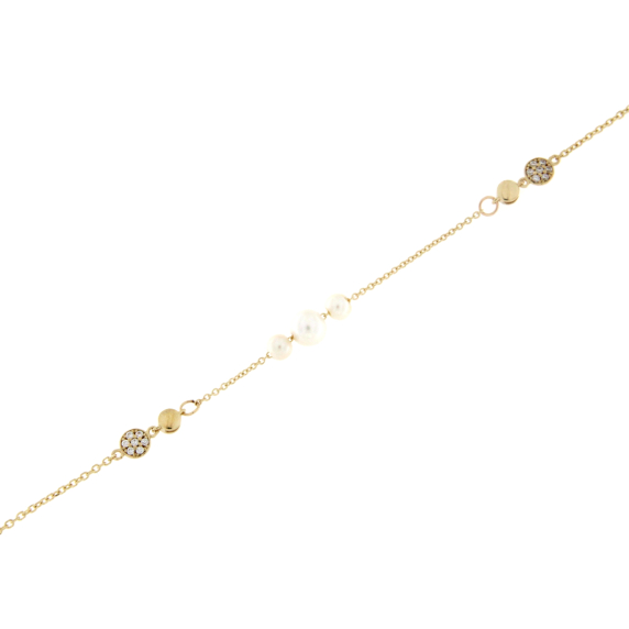 Златна гривна с перли-253230