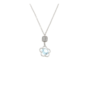 Колие от бяло злато цвете-253245