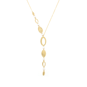 Елегантно златно колие с камъни циркони-249214