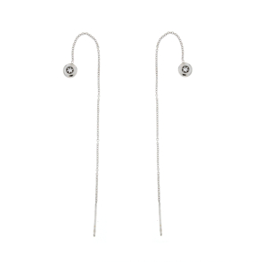 Промушващи се обеци от бяло злато-253252