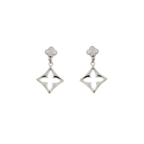 Златни обеци - 14к бяло злато-253222