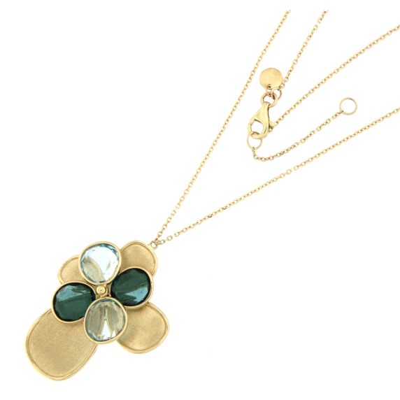 Златно колие със зелен аметист-225009