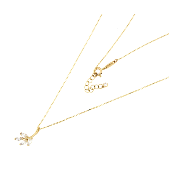 Златно колие листо-251575