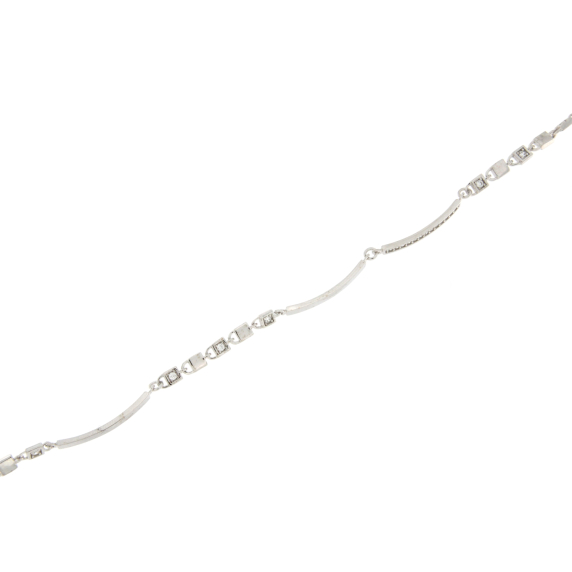 Златна гривна - бяло злато с камъни циркони-237145