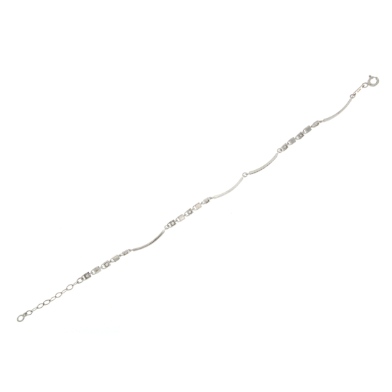 Златна гривна - бяло злато с камъни циркони-237145