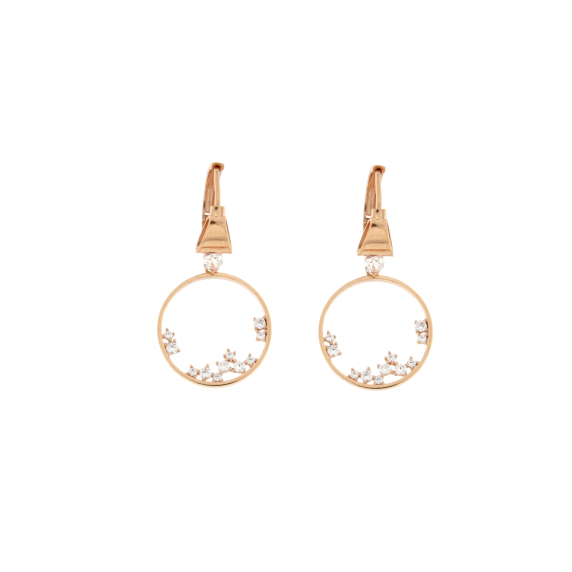 Златни обици с камъни циркони-237065