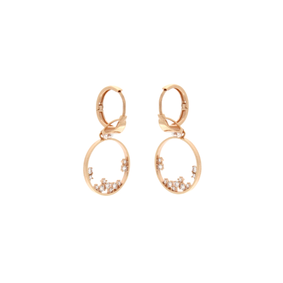 Златни обици с камъни циркони-237065