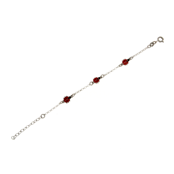 Детска сребърна гривна с калинки-256329