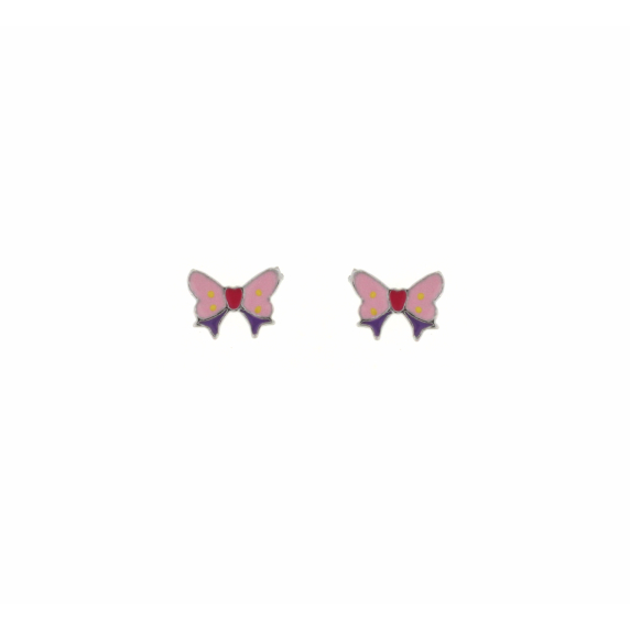 Детски сребърни обеци панделки-256348