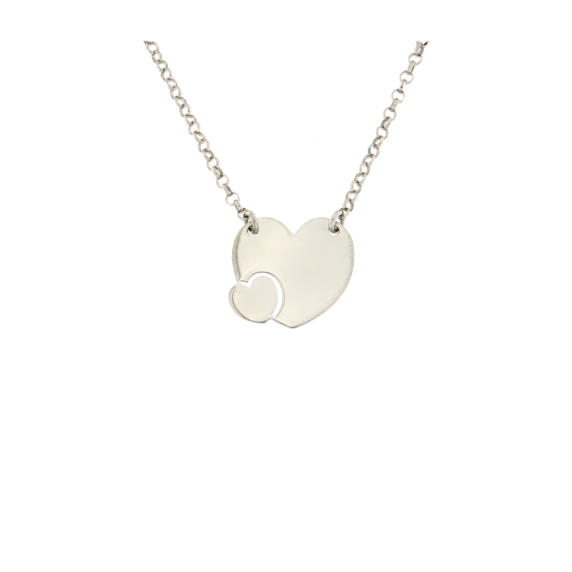 Нежно сребърно колие сърца-130342