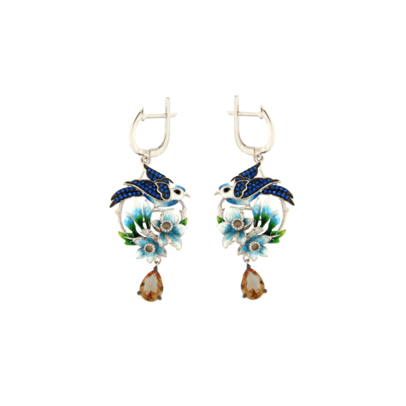 Сребърни обици R Bravo колекция Zultanite-214114