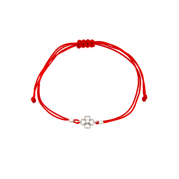 Гривна с червен конец с диамант 0.02ct-22448002
