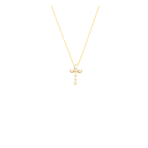 Златен кръст с диаманти 0.10ct-22534156