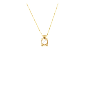 Златно колие с диамант 0.30ct-22534224